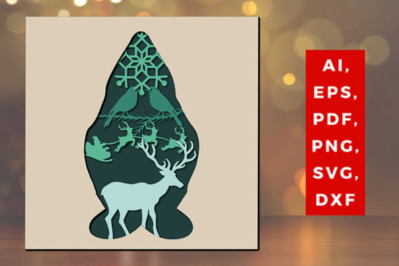 3D Layer Cut Gnome Christmas SVG Review