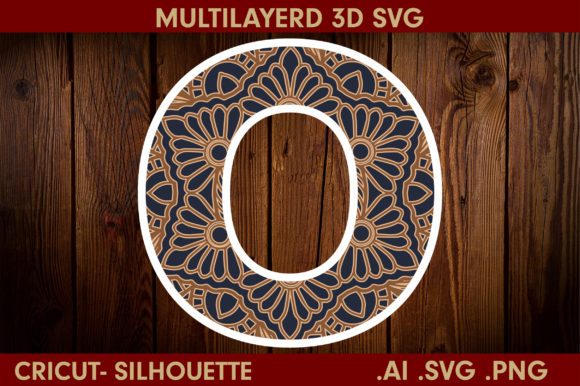 3D Multilayered Letter O Mandala: SVG for Shadow Boxes