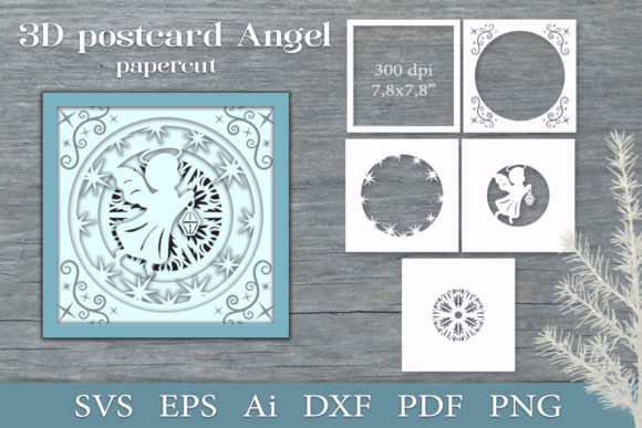 3D Postcard Angel: A Christmas 3D SVG for Editorial Design
