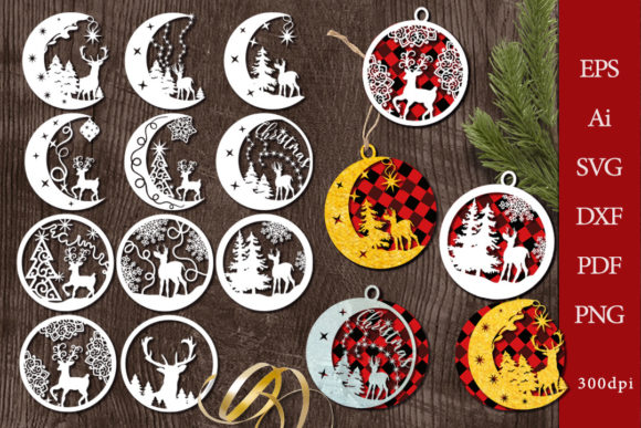 3D SVG Christmas Decorations with Deer Review