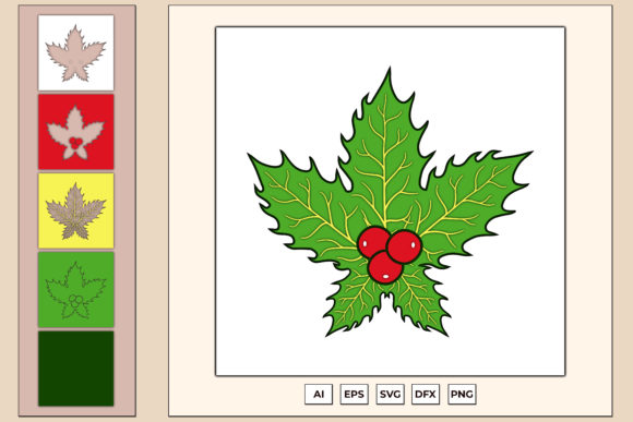 3D SVG Christmas Tree Leaves for Editorial Design