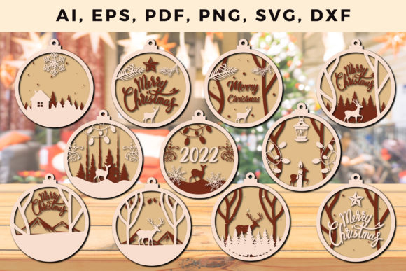 3D SVG Review: Layered Christmas Ornament Bundle