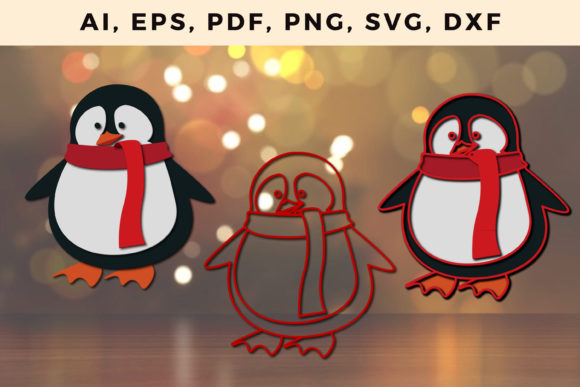 3D SVG Review: Multi Layer Christmas Penguin Cut