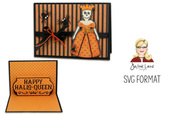A2 Pop-Up Happy Hallo-Queen Card: 3D SVG for Halloween