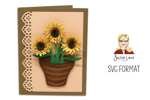A2 Sunflower Card: 3D SVG Shapes for Client Projects
