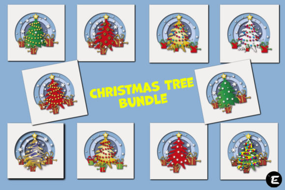 Christmas Tree Bundle: 3D SVG for Holiday Design
