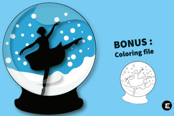 Dancer Snow Globe: 3D SVG for Lifestyle And Hobbies