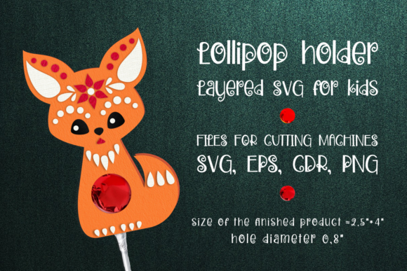 Fox Lollipop Holder 3D SVG for Christmas Sales