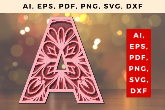 Layered A Letter Mandala 3D SVG Shapes Review