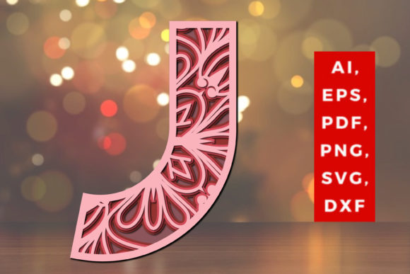 Layered J Letter Mandala SVG: 3D Shapes Review