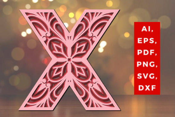 Layered X Letter Mandala 3D SVG Shapes Review