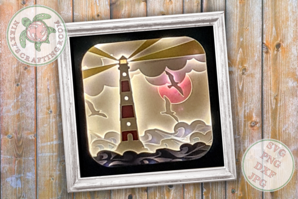 Lighthouse 3D SVG for Shadow Boxes & Brand Identity