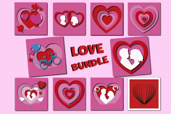 Love Bundle SVG: 3D SVG for Shadow Boxes