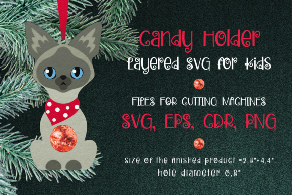 Siamese Cat Christmas Ornament Template: 3D SVG Review