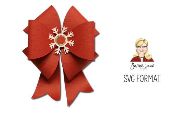 Snowflake Gift Bow 3D SVG for Christmas Content