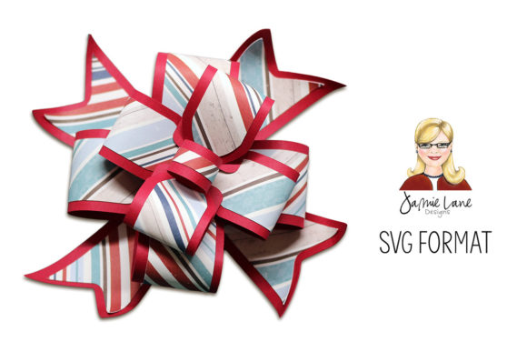 Wide Layered Gift Bow: 3D SVG Shapes for Branding