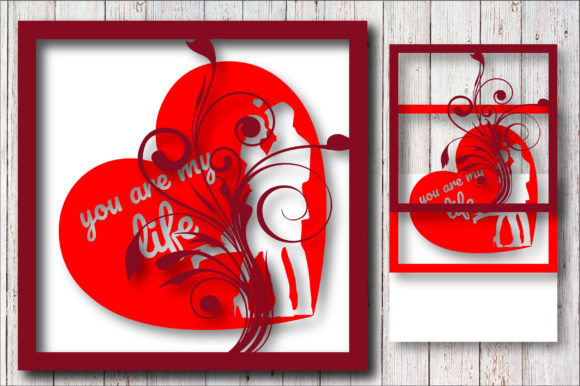 You Are My Life Couple 3D SVG for Shadow Boxes
